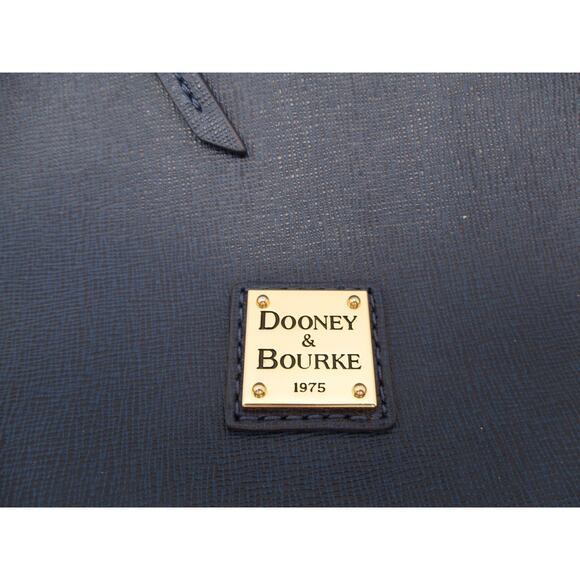 Dooney & Bourke Navy Blue Saffiano Leather Crossbody Bag Gold Trim - Picture 2 of 8